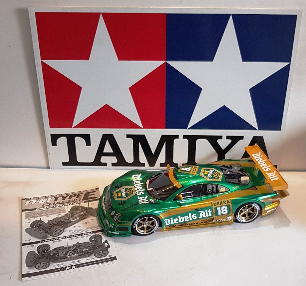 Tamiya TT-01 Type E avec Mercedes CLK-GTR Diebels Alt, Neuf, Échelle 1:10, Voiture on road, Électro