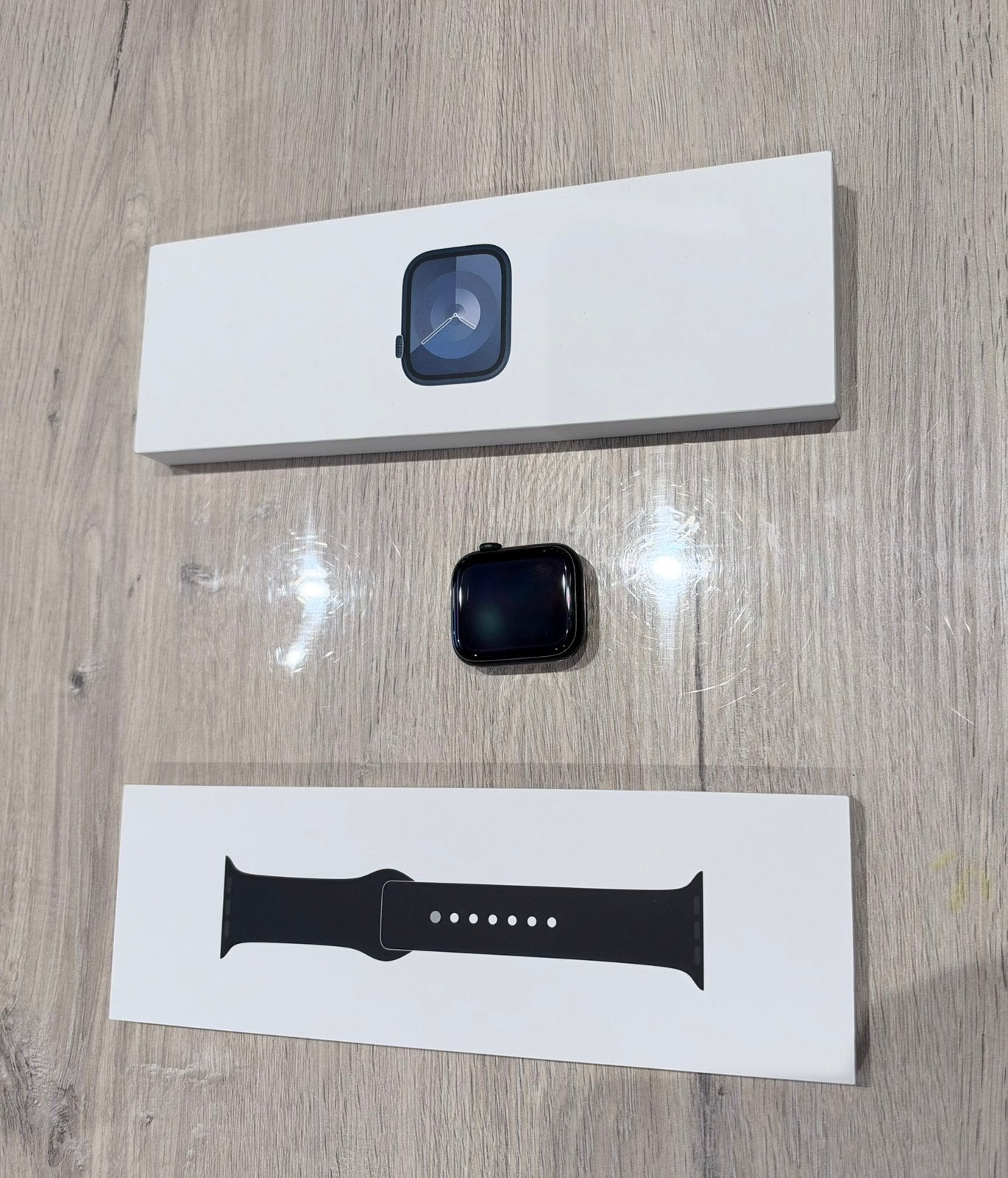 Apple Watch Series 9 45mm Midnight, Ophalen, GPS, Zo goed als nieuw, Zwart