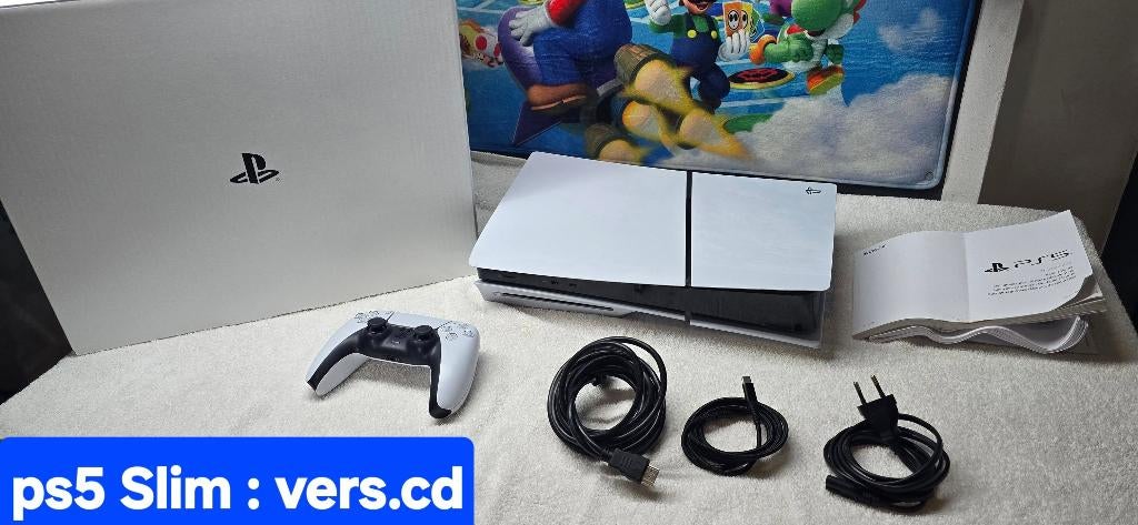 console ps5 slim ''vers cd ''(1T)+manette+ 10 mois garantie, Consoles de jeu & Jeux vidéo, Enlèvement ou Envoi, Comme neuf