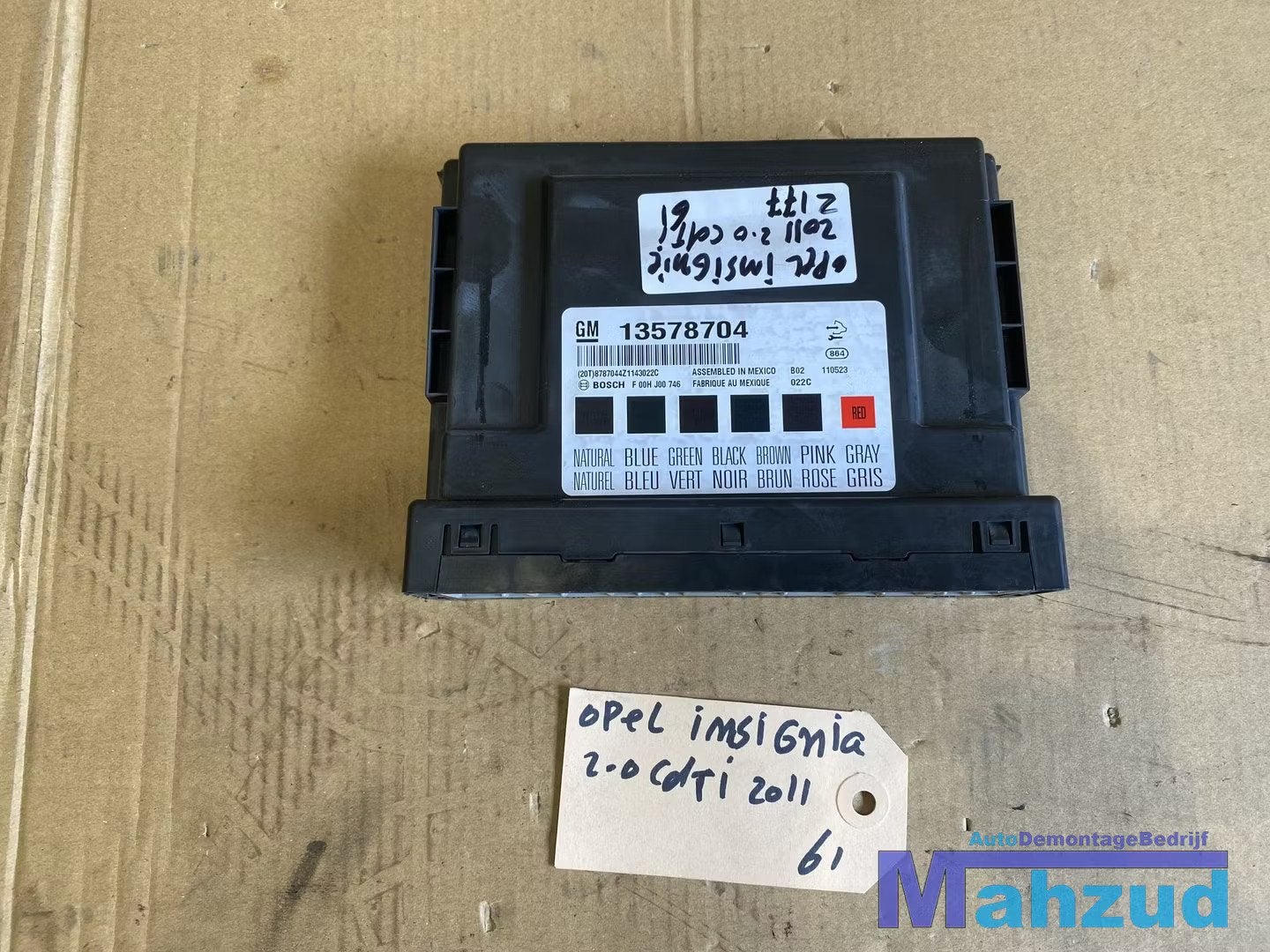 OPEL INSIGNIA A Body controle module 13578704, Auto-onderdelen, Gebruikt, Opel Automobile GmbH, Kontakt@opel-infoservice.de, Opel
