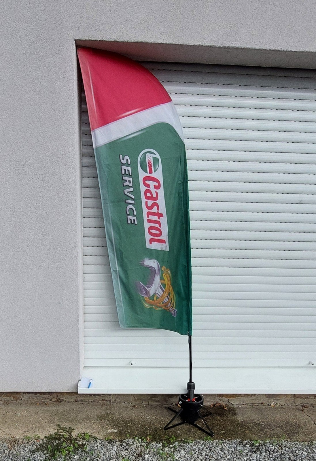 Drapeau oriflamme Castrol Service huile oil vintage, Enlèvement, Utilisé