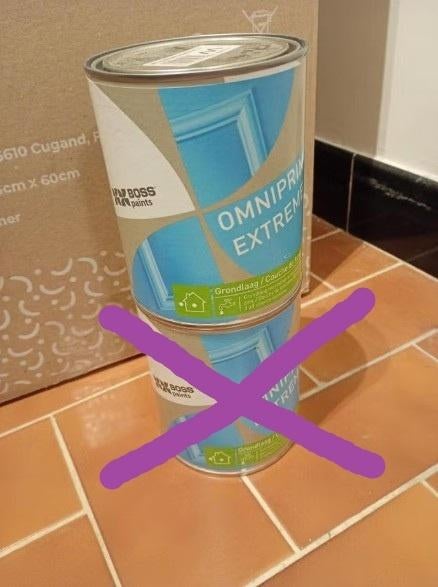 Verf Omniprim Extreme 1 liter Boss Paints Colora wit primer, Doe-het-zelf en Bouw, Wit, Nieuw, Ophalen of Verzenden, Verf