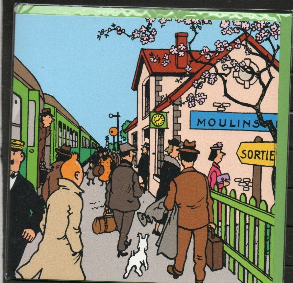 Carte postale double : Tintin - Train, Enlèvement