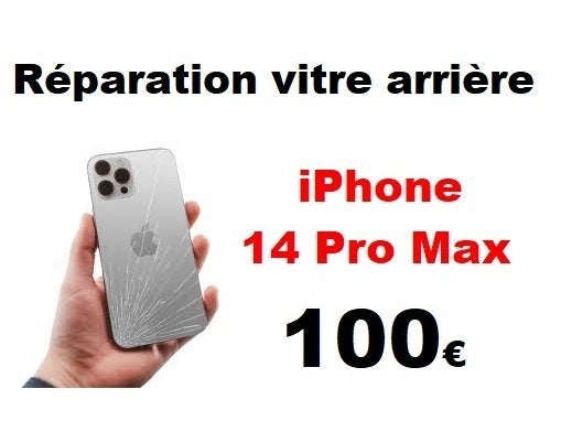 Remplacement vitre arrière iPhone 14 Pro Max pas cher 100€, Enlèvement, Apple