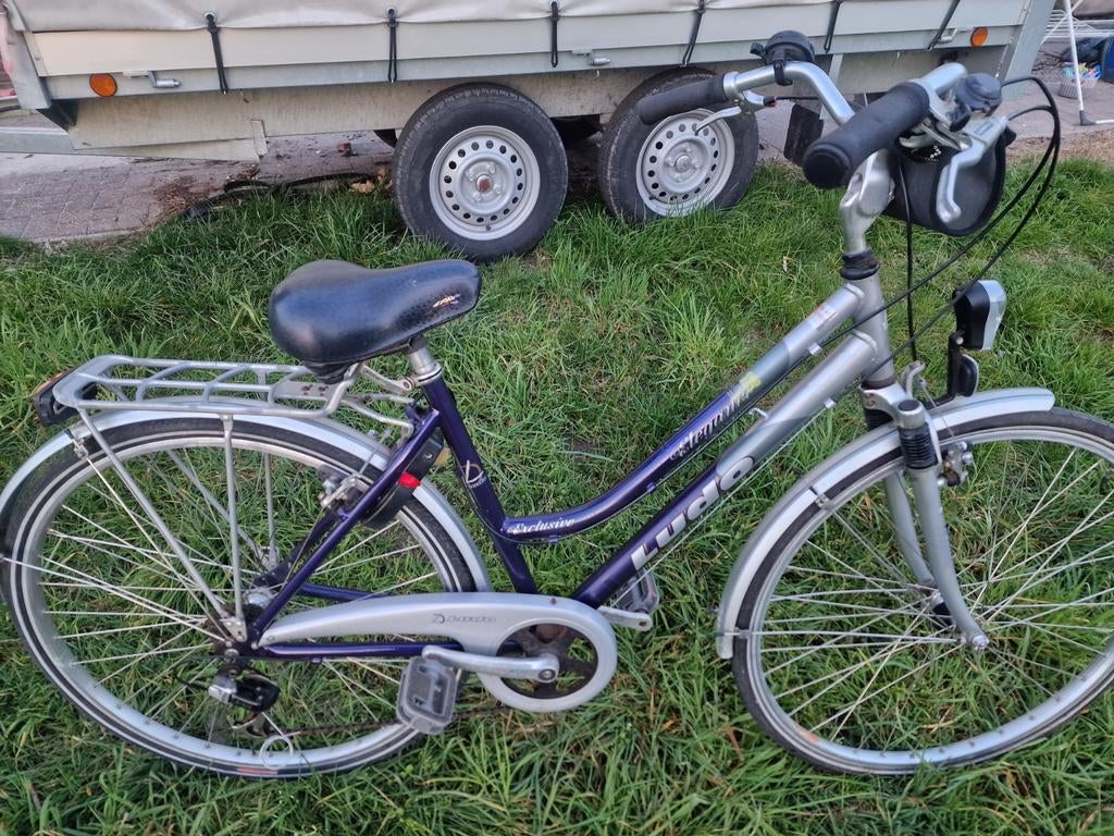 Damesfiets ludo elegance 28" 48 cm, Ophalen, Gebruikt, Velgrem, 47 tot 50 cm