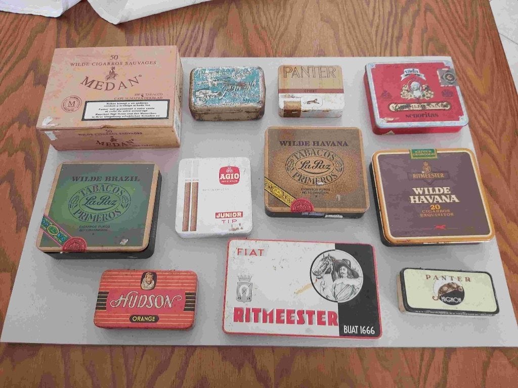 Dozen Roken Cigaretten Tabak Verpakking Cigaar Hop Blik, Envoi
