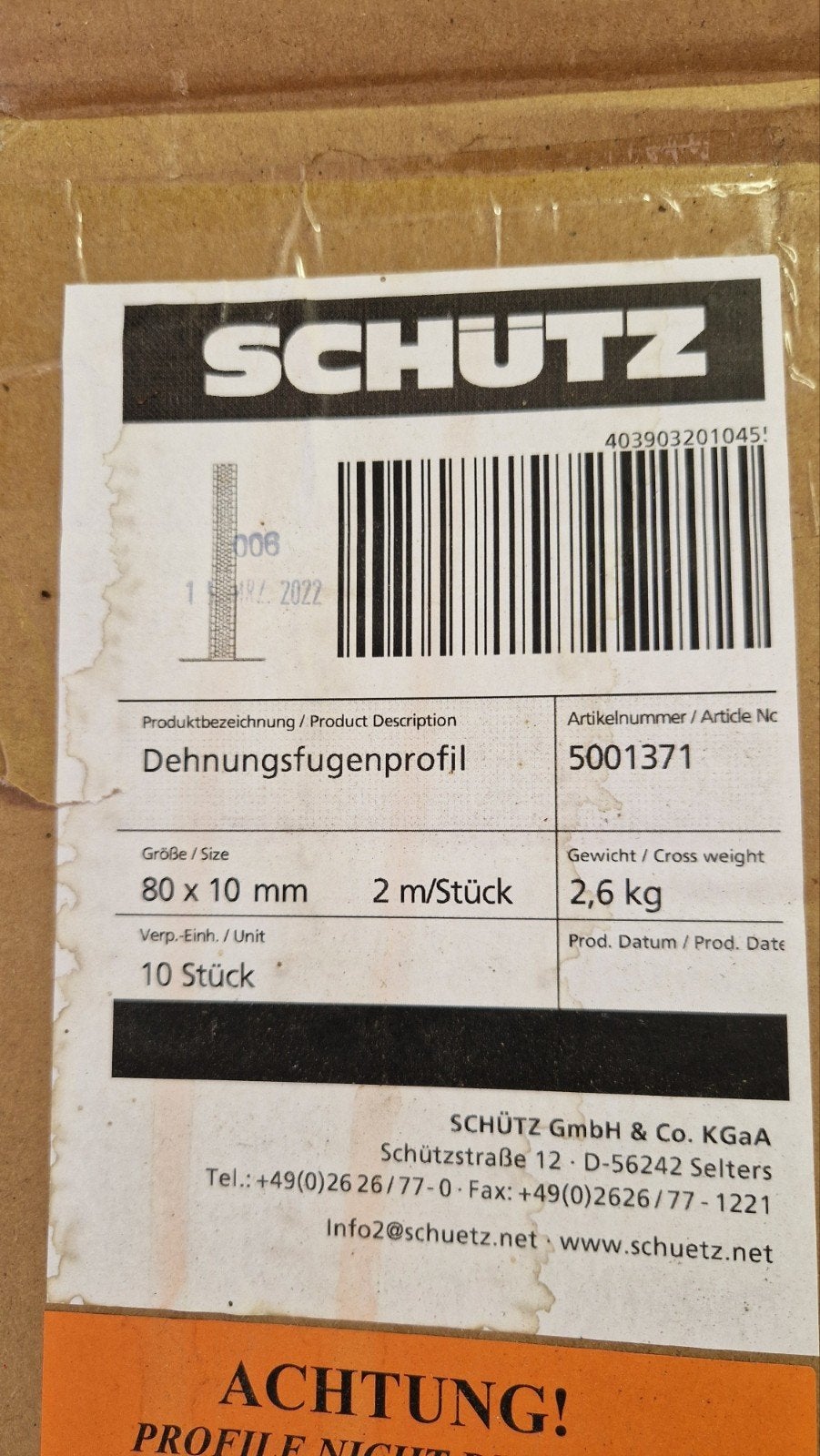 Uitzetprofiel Schütz, Ophalen, Overige typen, Nieuw, Minder dan 20 cm