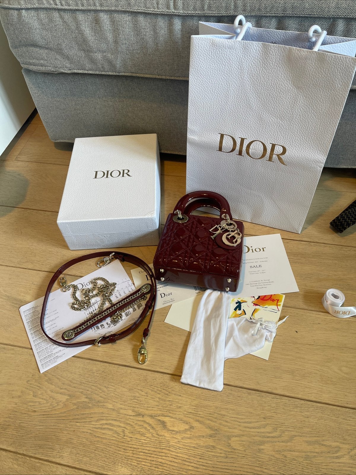 Sac a main lady dior bordeaux, Enlèvement ou Envoi, Comme neuf