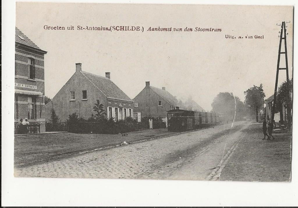 schilde postkaart stoomtram st antonius, Ophalen of Verzenden, Voor 1920, Ongelopen, Antwerpen