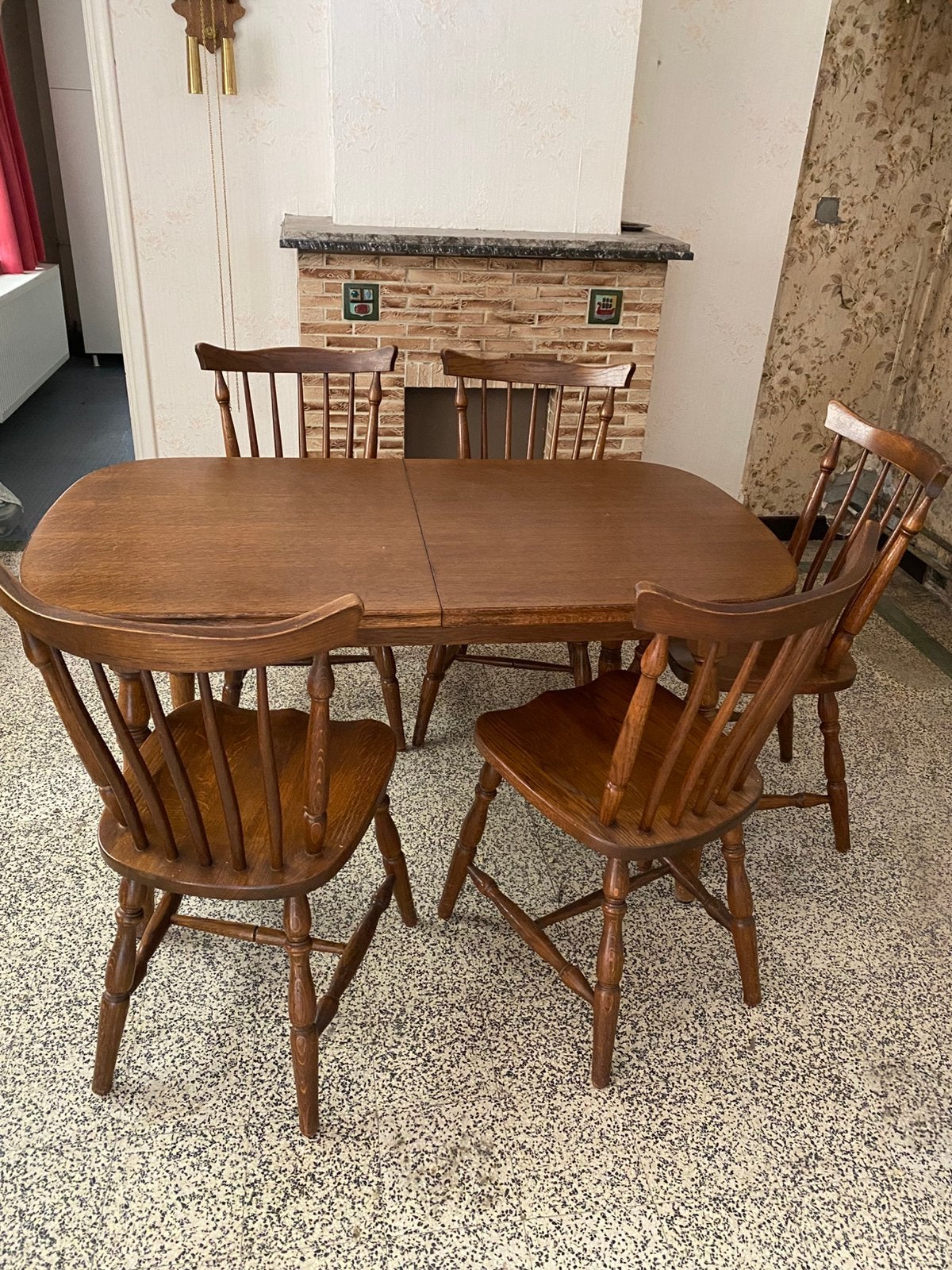 Massief eiken  keukentafel, Huis en Inrichting, Complete eetkamers, Ophalen, Zo goed als nieuw