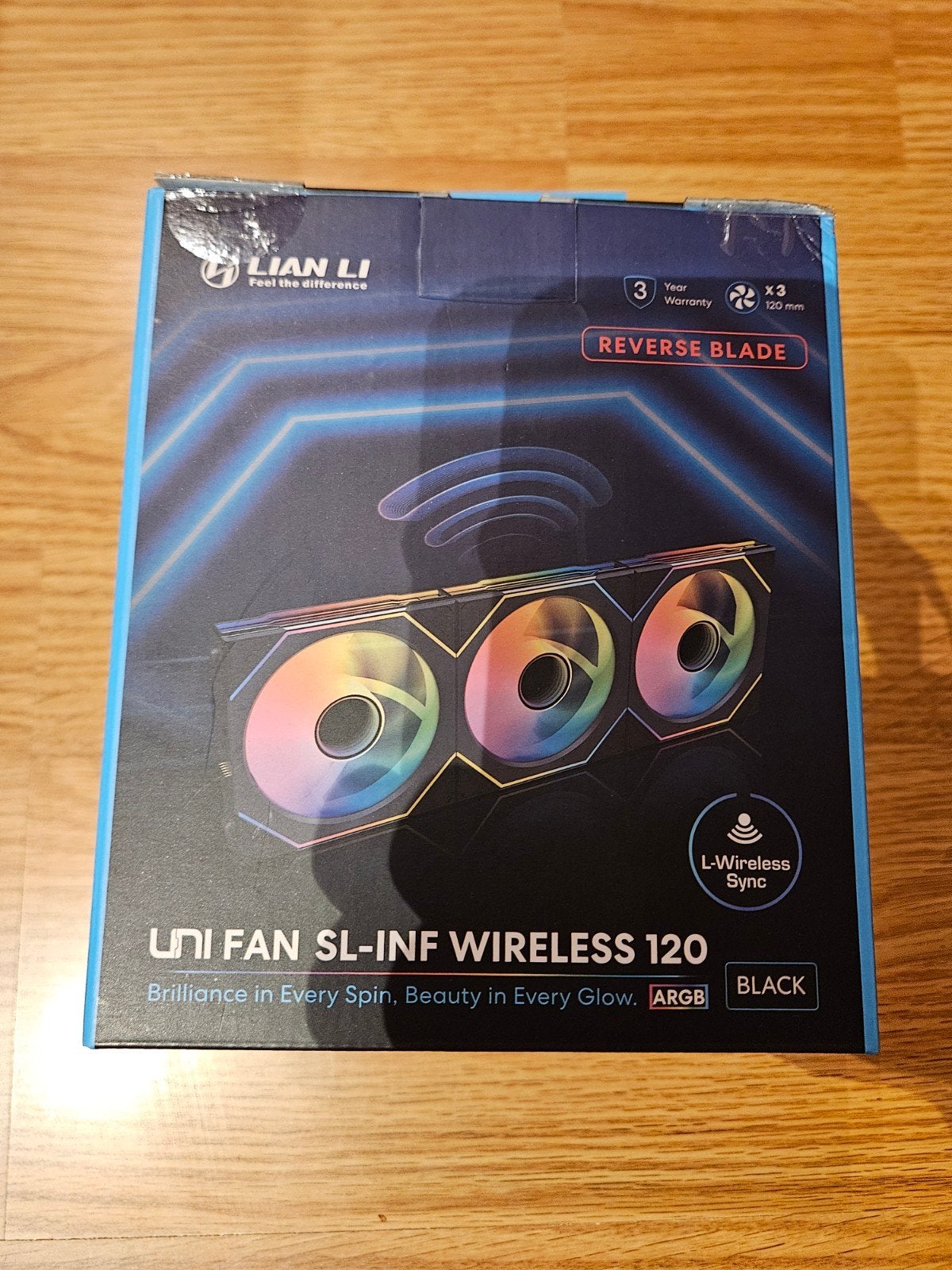 Lian Li Uni Fan SL-INF 120 Reverse RGB Triple Pack Zwart, Computers en Software, Computerkoelers, Ophalen of Verzenden, Nieuw