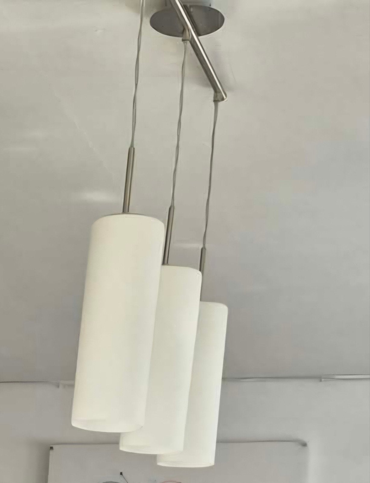 luminaire 3 globes verres blanc opaque, Maison & Meubles, Enlèvement