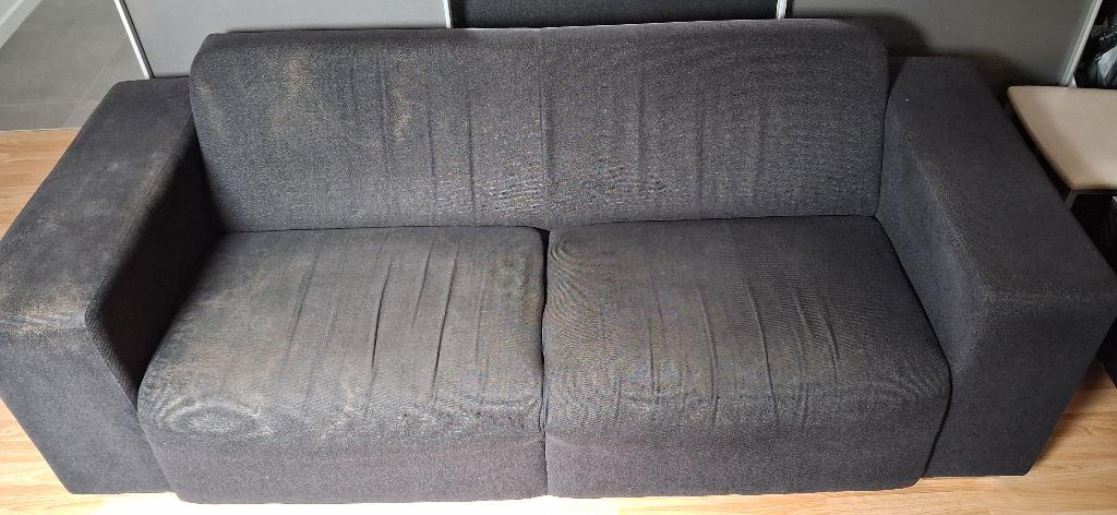 Zwarte zetel, Ophalen, Gebruikt, Tweepersoons, 75 tot 100 cm