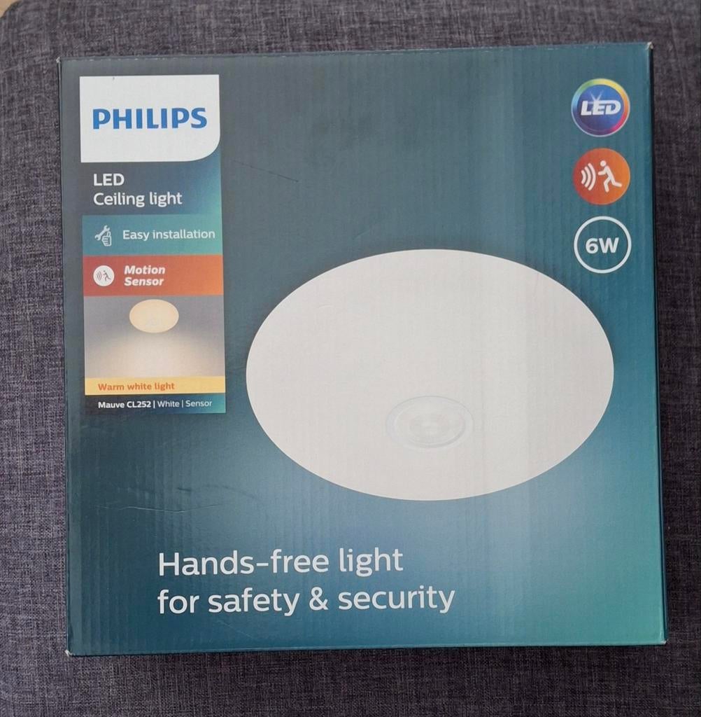 Plafonnier LED Philips Mauve CL252 détecteur de mouvement, Ophalen, Nieuw, Kunststof, Moderne