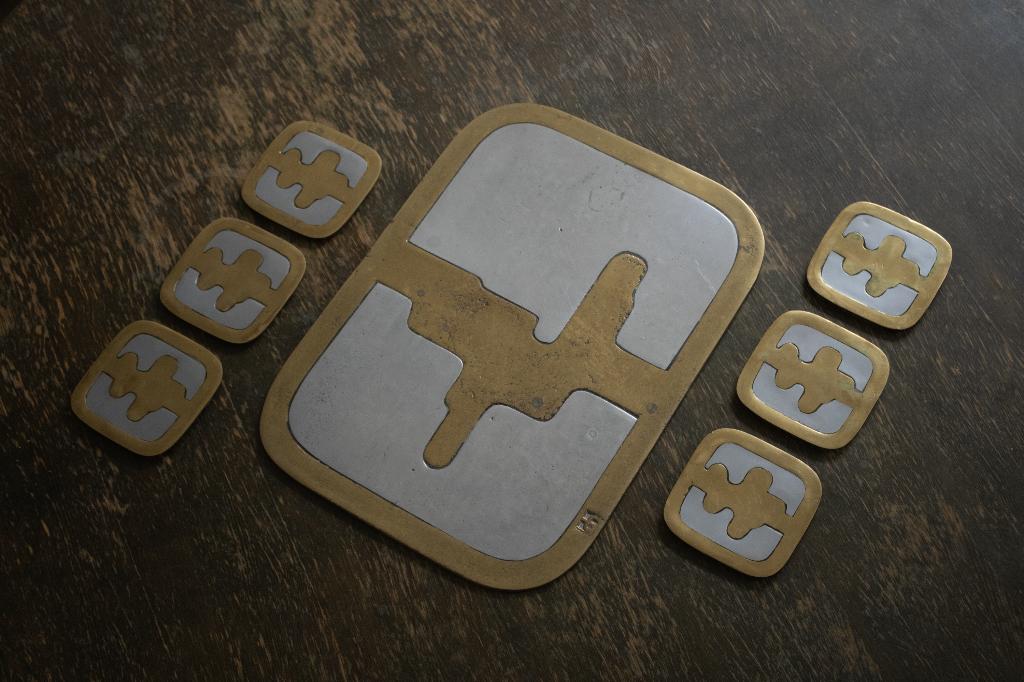 Brass & Aluminum David Marshall Coaster Set, Onderzetters, Ophalen of Verzenden