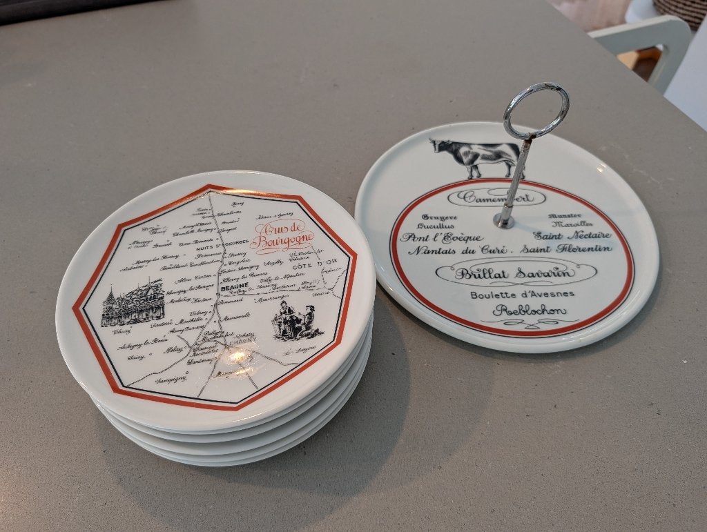 7-delige set Grand Cru & Fromage van Porcelaine d'Auteuil, Ophalen of Verzenden