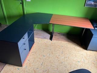 Bureau, Huis en Inrichting, Bureaus, Zo goed als nieuw, Hoekbureau, Overige merken, Modern, Overige materialen, Demontabel, Met lades