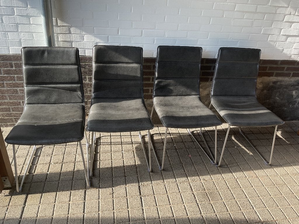 Vintage keuken stoelen, Maison & Meubles, Chaises, Gris, Métal, Vintage, Enlèvement