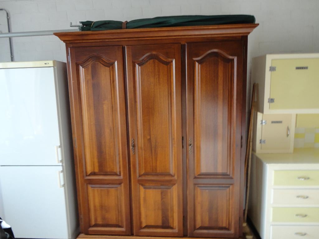 houten kleerkast met 3 deuren, Ophalen, Gebruikt, Hout, Scheidingswand