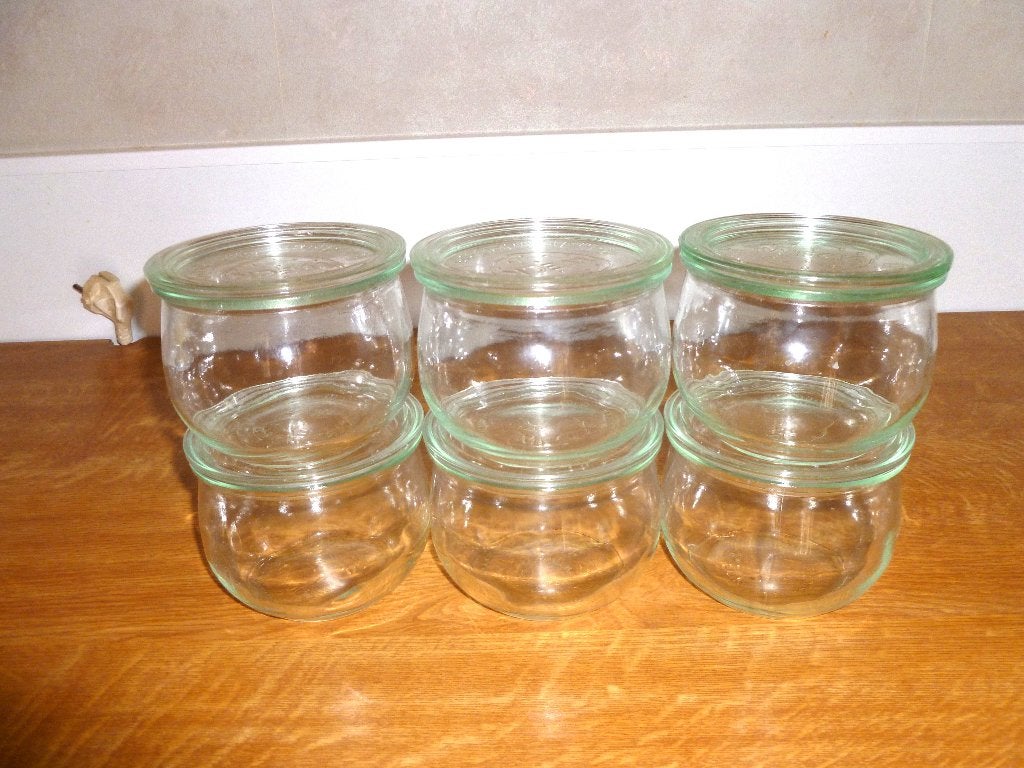 6 Bocaux IDENTIQUE a steriliser WEECK de 1/2 L, Vintage, Verre, Enlèvement, Utilisé
