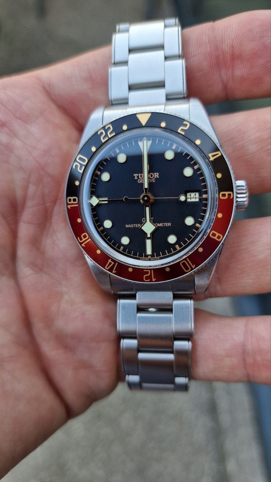 Tudor Black Bay GMT cola, Handtassen en Accessoires, Overige merken, Staal, Staal, Polshorloge