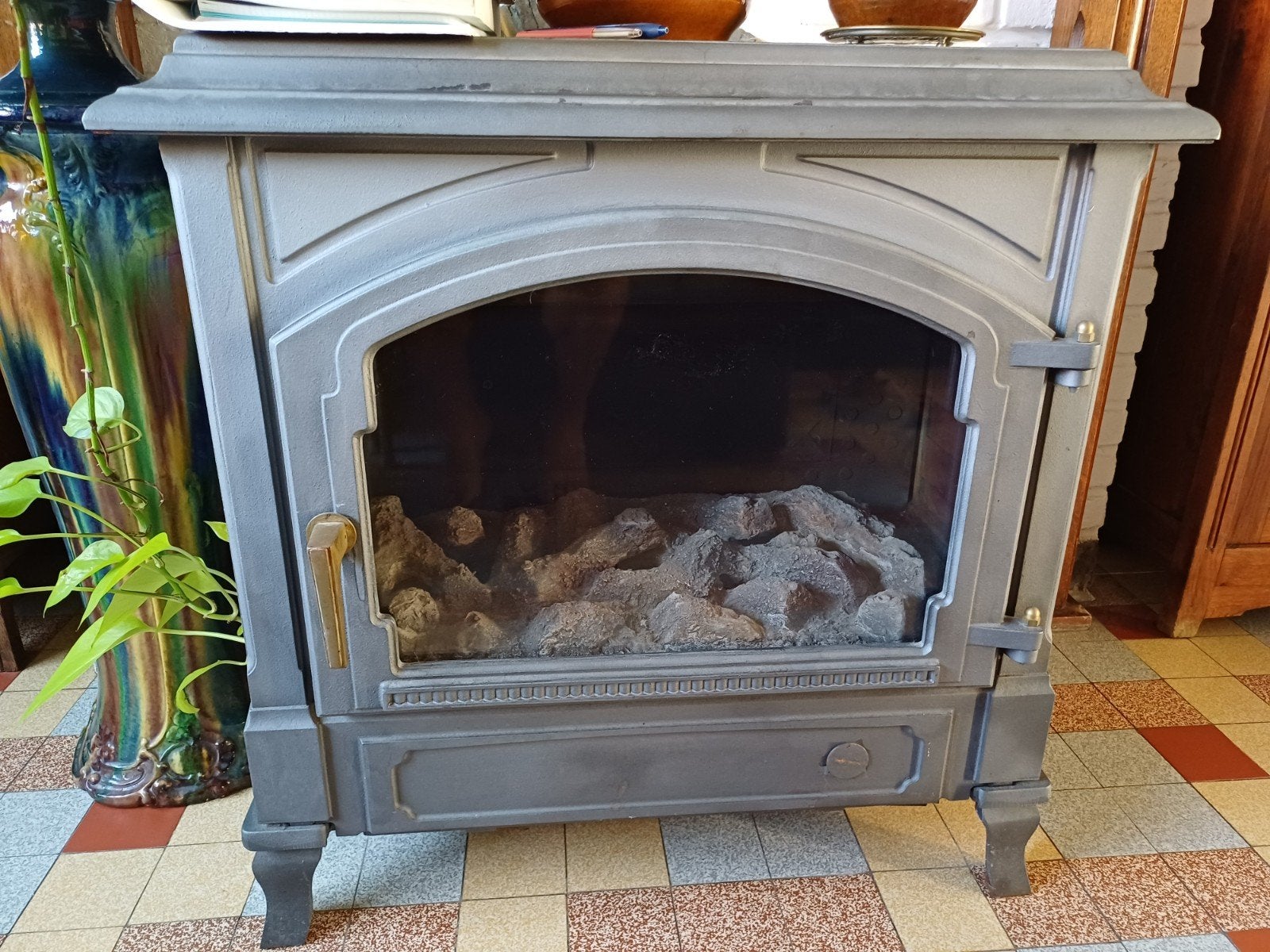 gaskachel, Maison & Meubles, Enlèvement, Utilisé, Cheminée sur pied, Cheminée au gaz