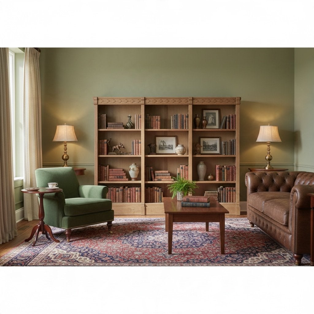 Vintage XL houten boekenkast / drieluik bibliotheekkast, Ophalen of Verzenden, Gebruikt