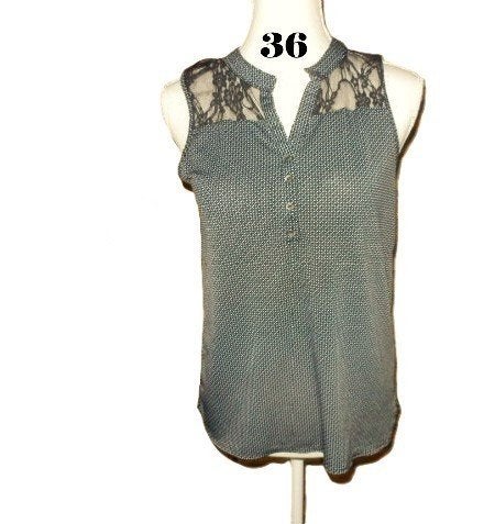 (56)- blouse femme t.36 noire blanc - cache cache -, Cache cache, Enlèvement ou Envoi, Taille 36 (S), Comme neuf