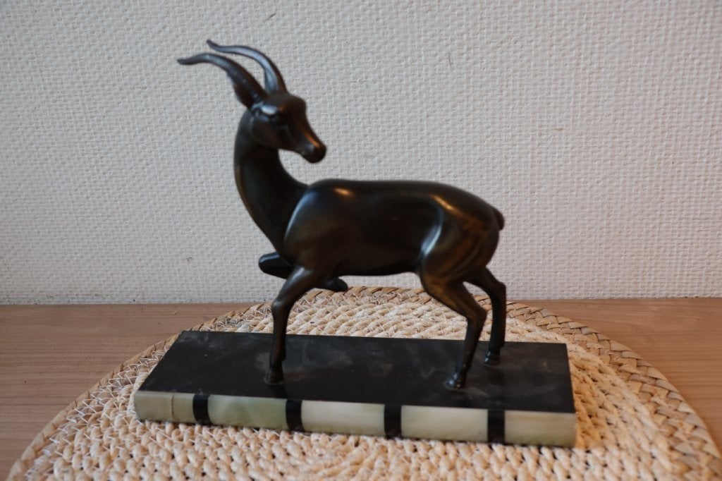 Art-deco beeldje gazelle, Ophalen, Gebruikt, Dier