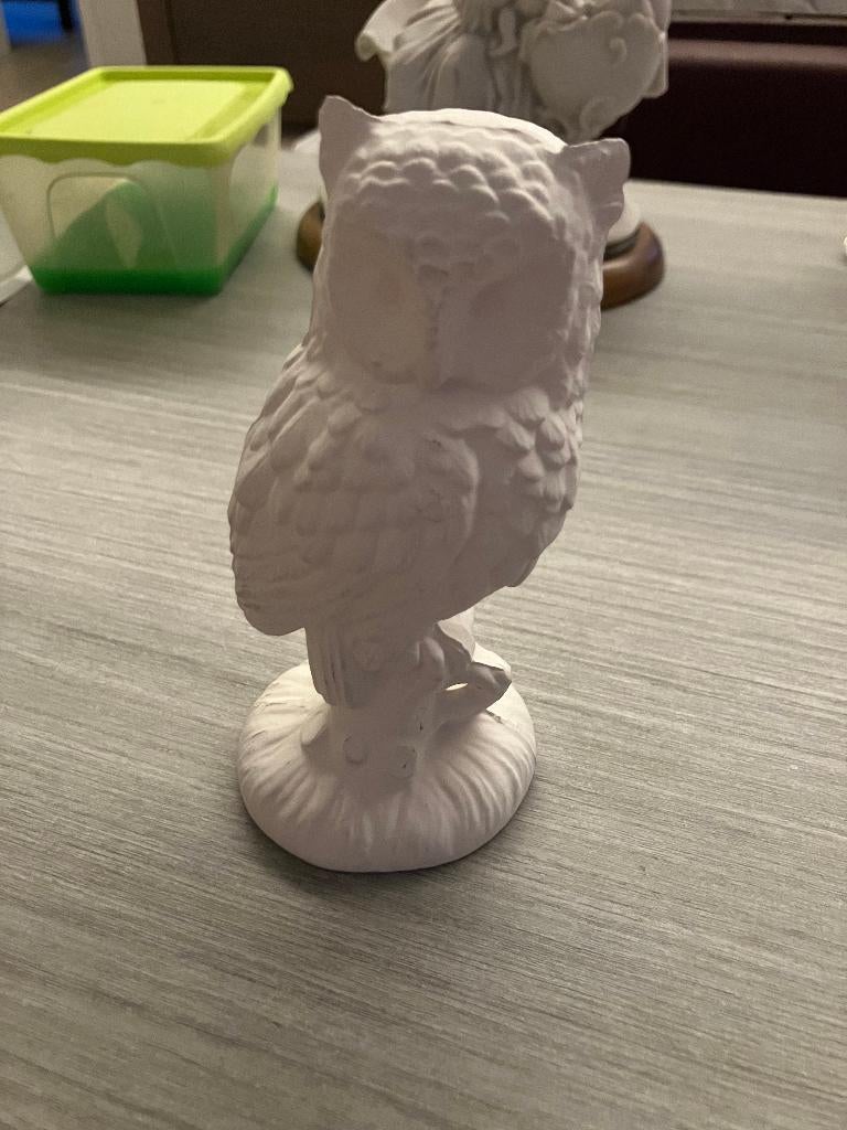Decoratief uiltje beeldje – wit – 15 cm – hol vanbinnen, Ophalen of Verzenden, Gebruikt