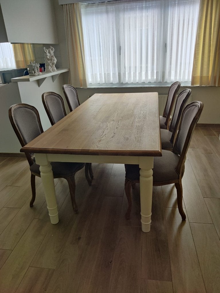 Tafels en stoelen te koop., Huis en Inrichting, Ophalen, Gebruikt, Rustiek, Vijf personen of meer