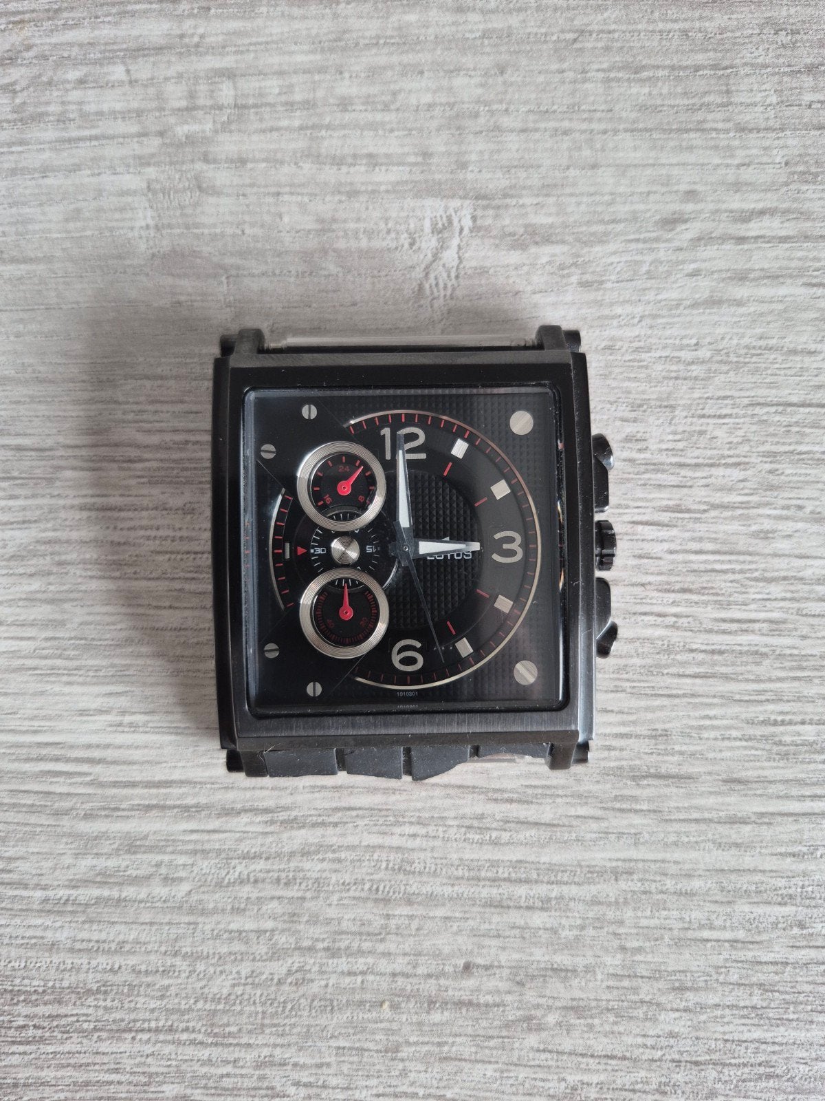 Lotus Chronograph zwarte wijzerplaat (Ref. 10103/1), Gebruikt, Zwart, Ophalen of Verzenden, Waterdicht