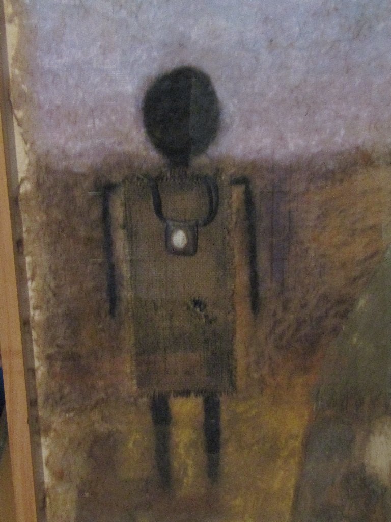 Formidable tableau "technique" mixte peinture et collage, Autres matériaux, Enlèvement, Paysage, Collage