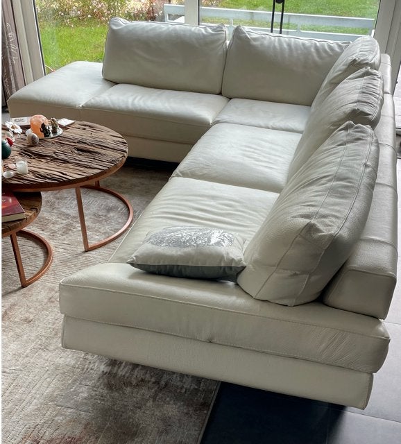 Natuzzi lederen hoeksalon, Ophalen, Gebruikt, Leer, Modern