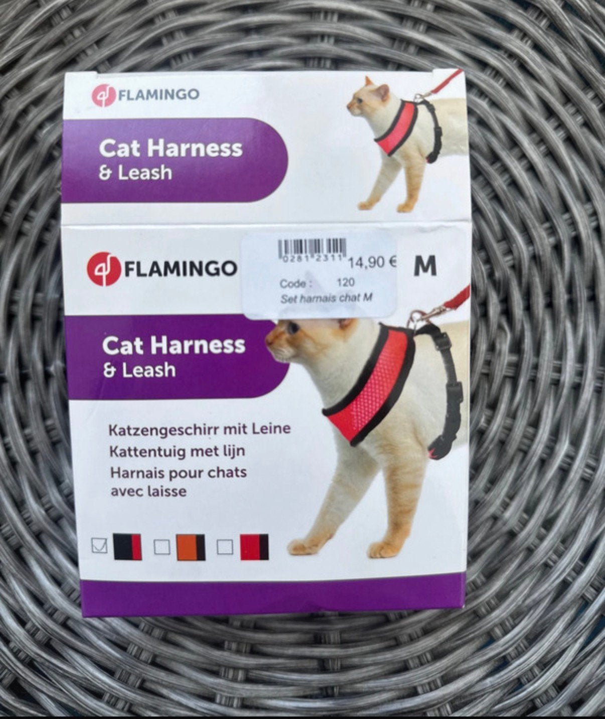 Harnais Flamingo chat/petit chien avec lesse, Dieren en Toebehoren, Katten-accessoires, Ophalen of Verzenden, Zo goed als nieuw