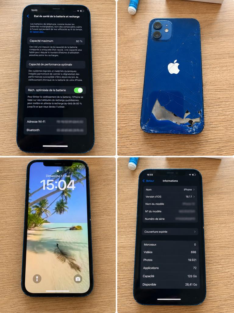iPhone 12 128GB Blauw, Telecommunicatie, Mobiele telefoons | Apple iPhone, Ophalen, Zo goed als nieuw, Blauw, IPhone 12