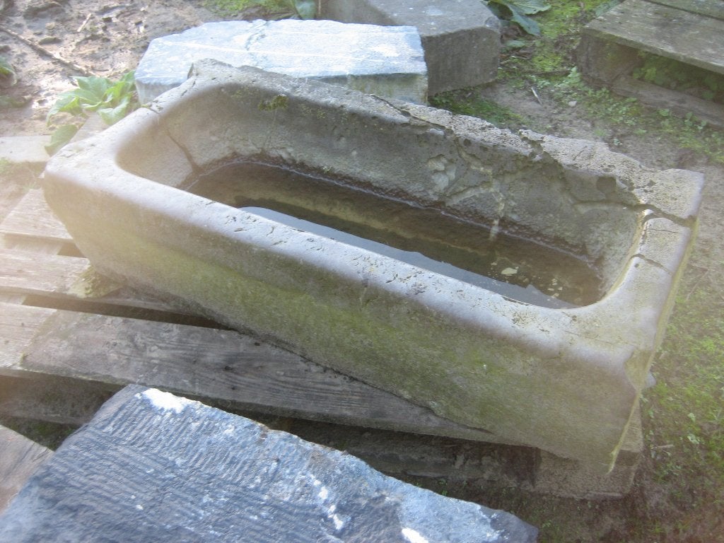oude marmeren voederbak,bloembak,trog, Enlèvement, Utilisé
