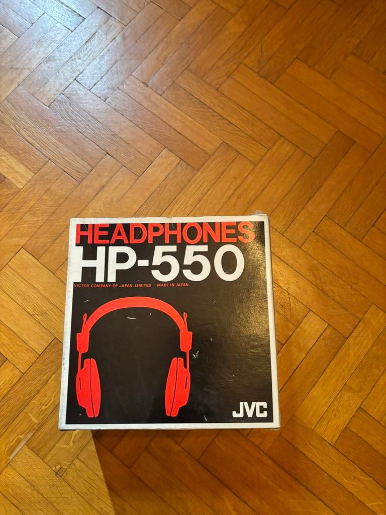 Vintage JVC HP-550 koptelefoon – Made in Japan – met doos, Enlèvement, Comme neuf, Filaire, On-ear