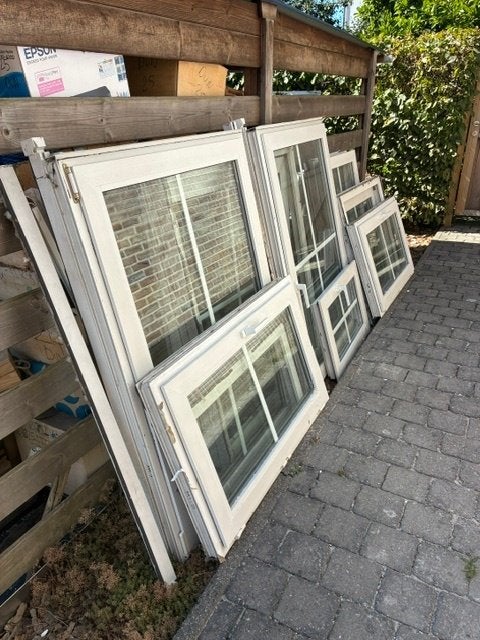 fenêtres+volets et porte arrière en PVC blanc, Enlèvement, Utilisé, Fenêtre de façade ou Vitre, Double vitrage