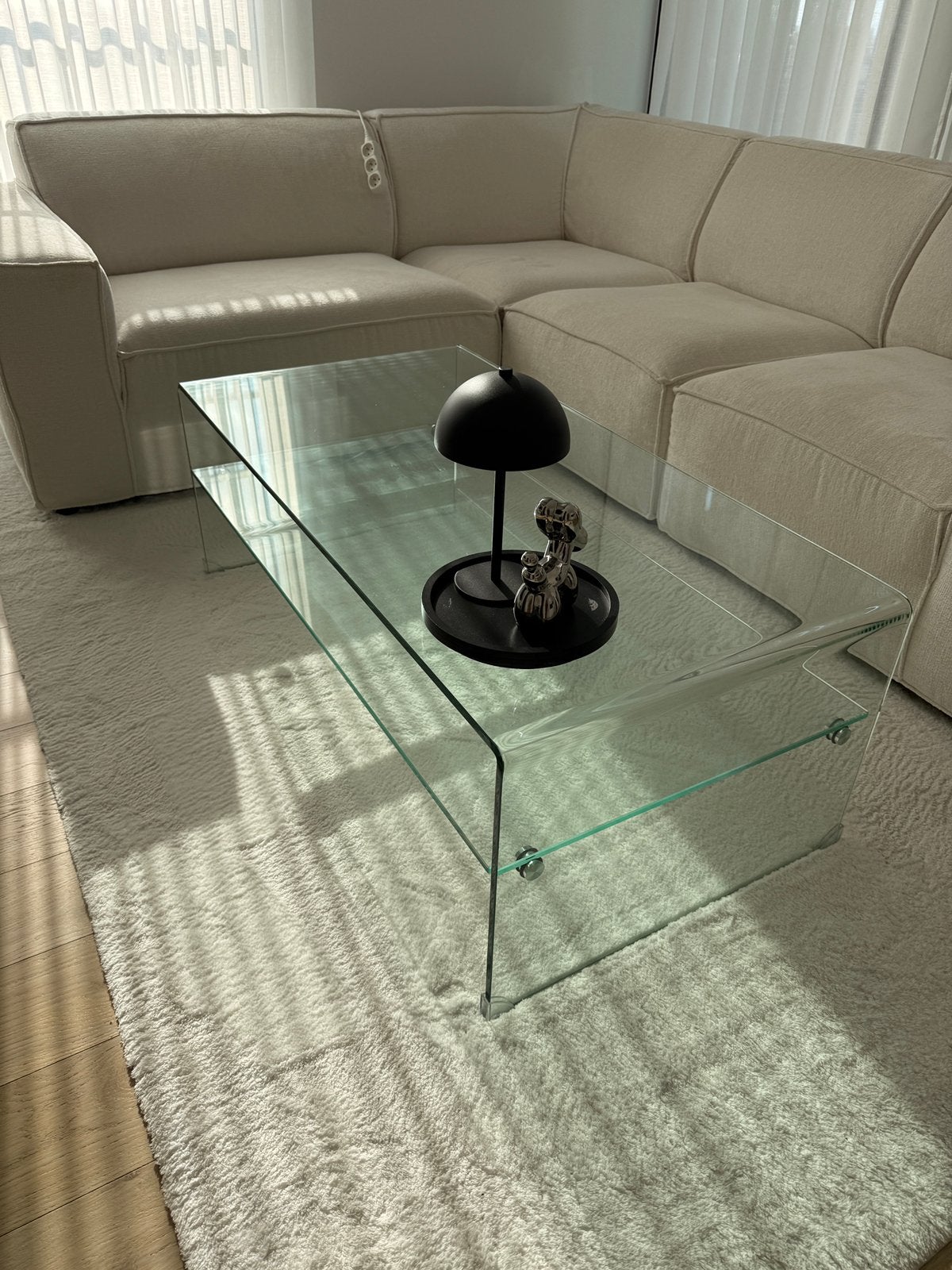Table basse + meuble tv en verre, Enlèvement, Comme neuf, Verre