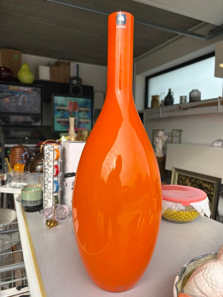 Vase Leonardo 50 cm, Neuf, Verre, Enlèvement, Orange