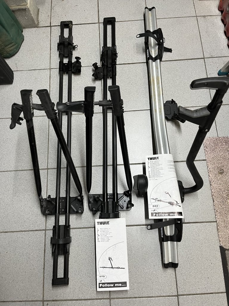 Thule fietsdragers voor op dak, Auto diversen, Fietsendragers, Ophalen, 3 fietsen of meer, Zo goed als nieuw, Dakdrager