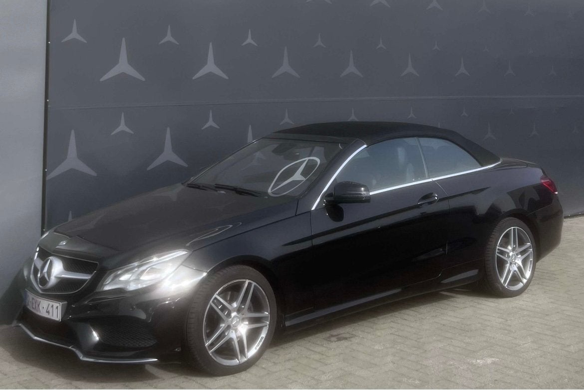 Mercedes E 220d Cabriolet zwart met zwart lederen interieur, Achat, Euro 6, Cabriolet, Noir