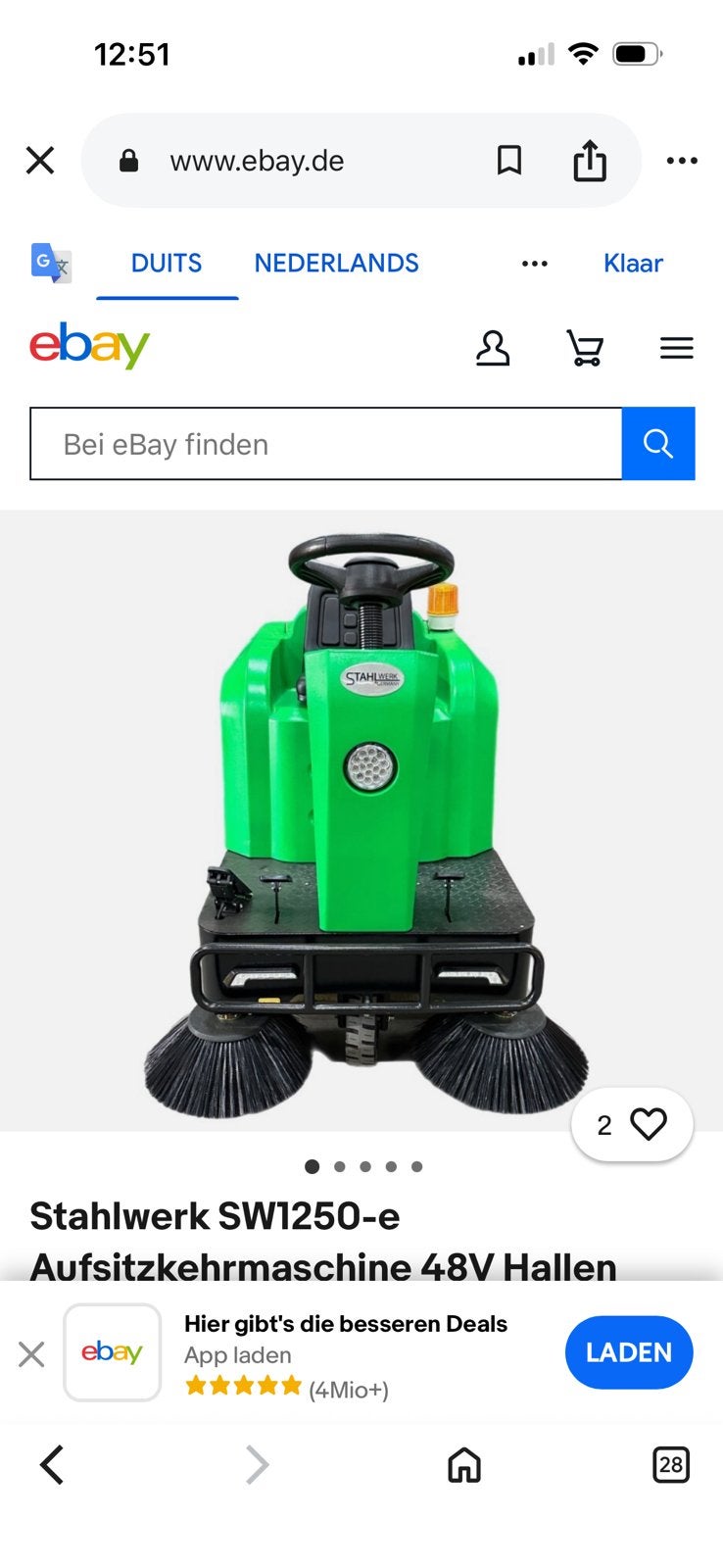 Borstel machine, Ophalen, Zo goed als nieuw