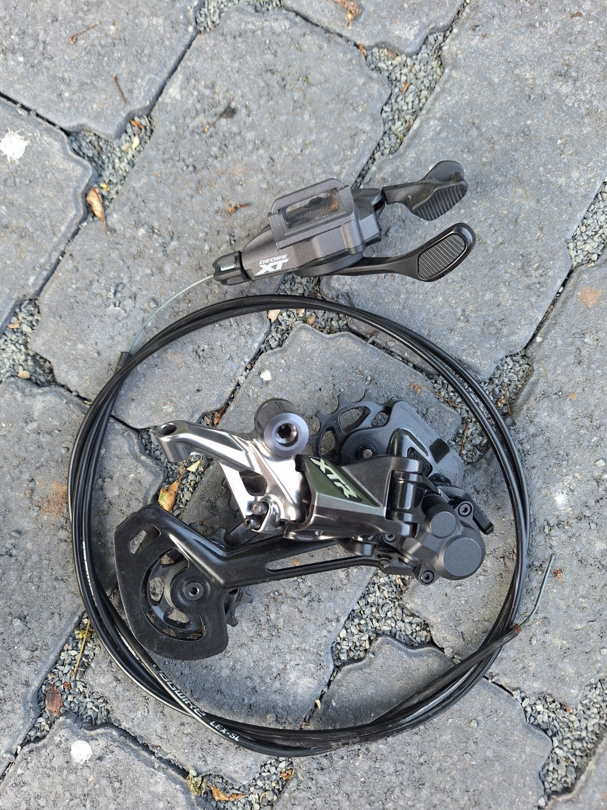Shimano XTR Achterderailleur + XT shifter, Ophalen of Verzenden, Zo goed als nieuw, Shimano XTR, Derailleur of Ketting