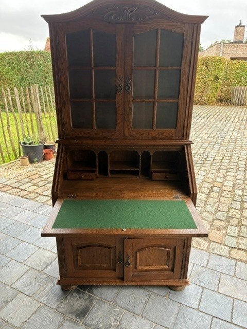 Eiken secretaire kast / minibar, Huis en Inrichting, Ophalen, Zo goed als nieuw, Rustiek
