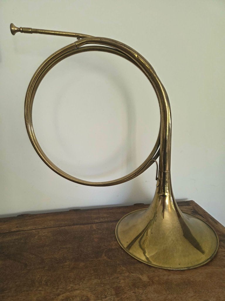Klaxon en laiton/cor de chasse (50-60 cm), Musique & Instruments, Enlèvement ou Envoi, Utilisé