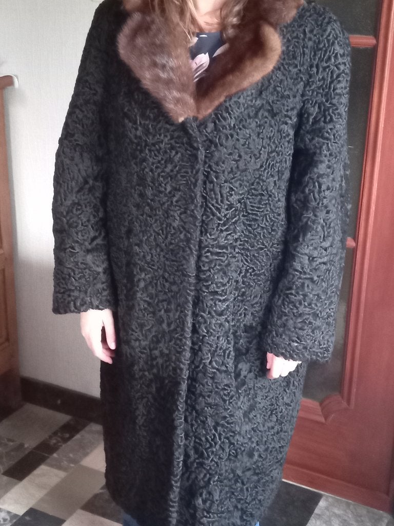 Astrakan jas, Kleding | Dames, Zwart, Maat 42/44 (L), Ophalen of Verzenden, Le fevre