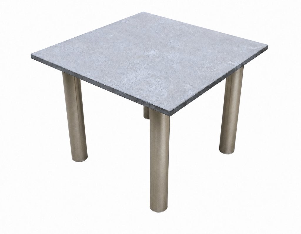 Design tuintafel - Massief stenen blad Belgische blauwsteen, Enlèvement, Utilisé, Carré, Inox