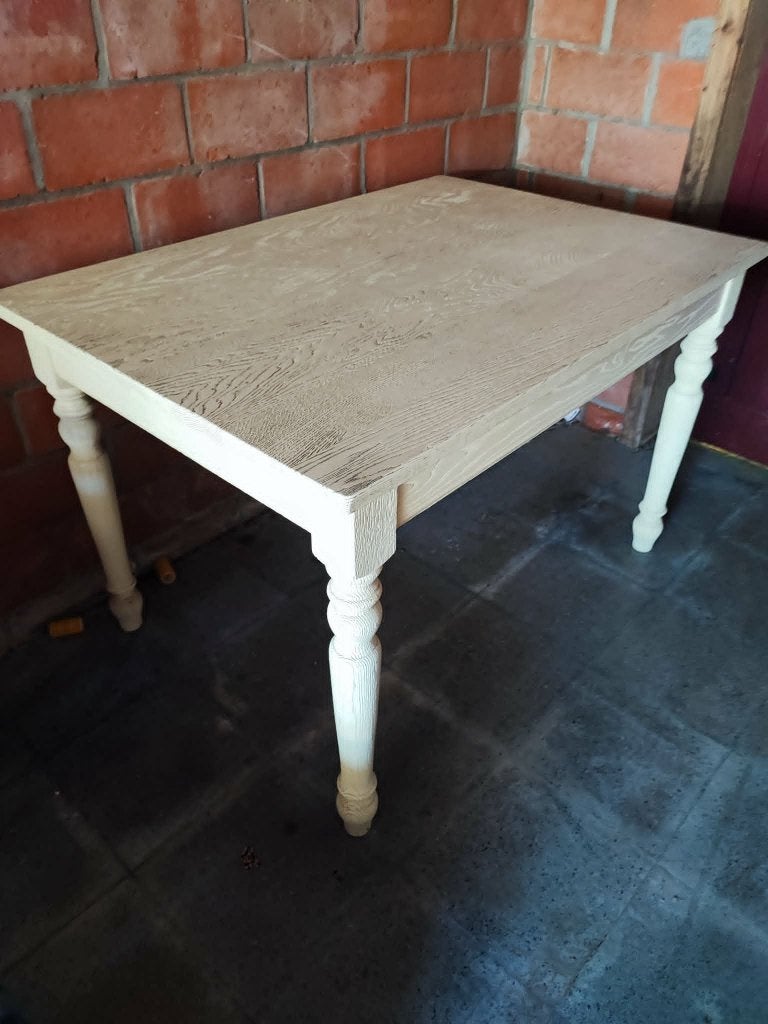 Massief eiken tafel, Huis en Inrichting, Tafels | Eettafels, Ophalen, Gebruikt, Eikenhout